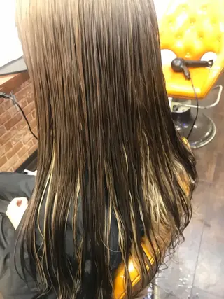 セミロング カラー 桧山 真のヘアスタイル