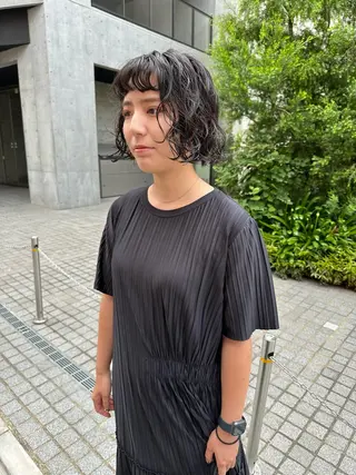 ショート カラー パーマ ヘアアレンジ メンズ キッズ マツエク・マツパ アイブロウ パーマ/透明感カラー /ボブ/吉田一生のヘアスタイル