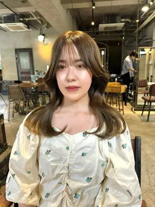 セミロング カラー ヘアアレンジ レイヤーカット/艶髪 🎀笠原 優花🎀のヘアスタイル