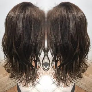 ミディアム カラー 大久保 隆蔵のヘアスタイル