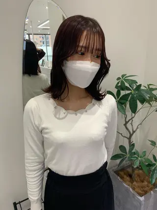 ミディアム カラー 韓国ヘア🇰🇷/ 顔周り/松田光里のヘアスタイル