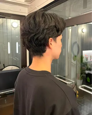 ショート パーマ メンズ TIECHEL所属・韓国ナチュラル・ ベージュ/落合夏希のヘアスタイル