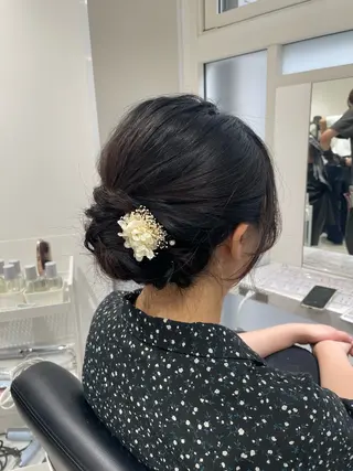 ミディアム ヘアアレンジ グレージュ/ベージュ /経堂/sana🌱のヘアスタイル
