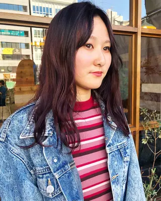 ロング カラー クロスパーマ× 透明感カラー✂︎のヘアスタイル