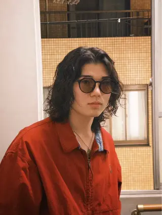 セミロング パーマ メンズ ⭐️メンズカラー⭐️ No1二田健吾‼️のヘアスタイル
