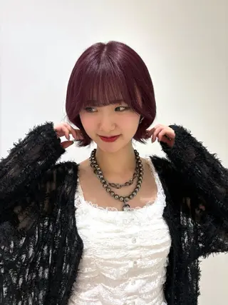 ショート カラー 💗暖色/ブリーチ/ レイヤー/横浜/メイのヘアスタイル