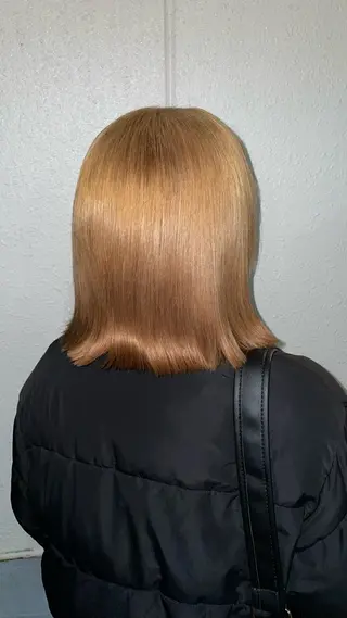 ミディアム 🎀ハイトーン/ 艶カラー/夕月🎀のヘアスタイル