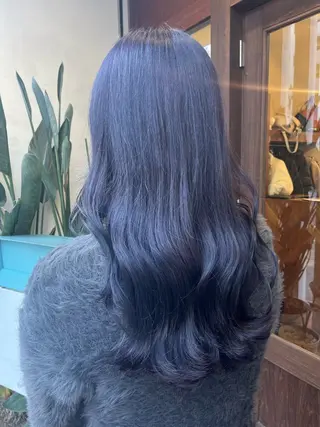 ロング カラー インナーカラー🩵 角田紗雪のヘアスタイル
