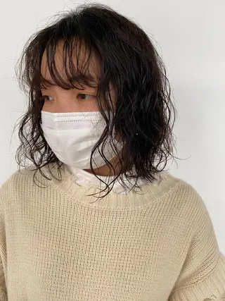 ミディアム パーマ steed tokyo所属・KOOKI スティードトーキョーのヘアスタイル