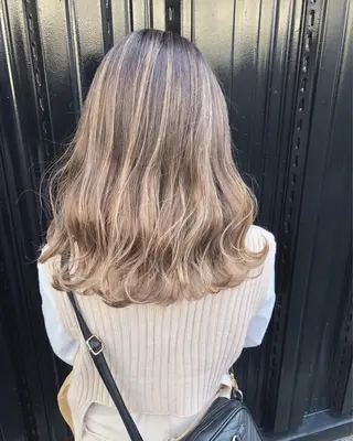 ミディアム カラー ヘアアレンジ GiseL天神カラー 髪質改善/ブリーチのヘアスタイル