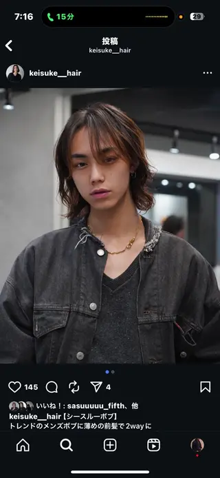 ミディアム 似合わせパーマ🔥 河浪  大智のヘアスタイル