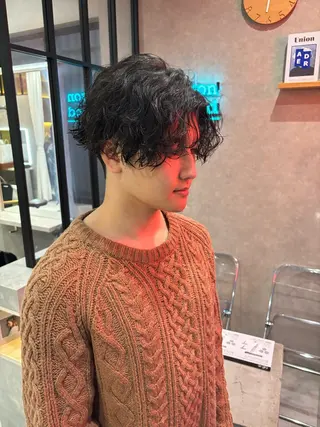 ショート パーマ メンズ 長谷川 湧のヘアスタイル