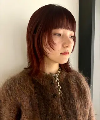 ミディアム カラー やまもと さえのヘアスタイル