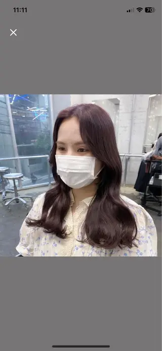 セミロング カラー 💗💗韓国レイヤー yu-ki💗💗のヘアスタイル