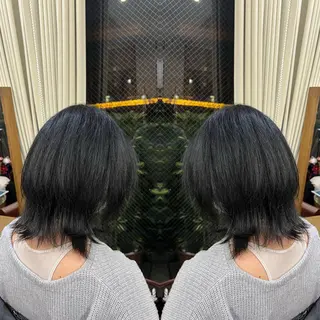 ミディアム カラー レイヤー/ボブ/ ミニボブ/AOIのヘアスタイル