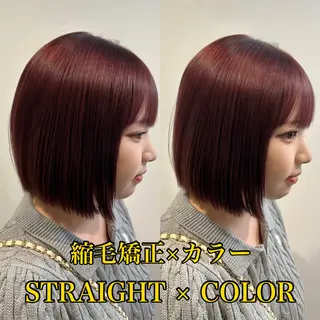 ショート カラー 四日市/縮毛矯正/ ダメージレスカラーのヘアスタイル