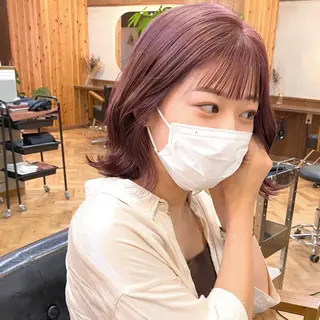 ミディアム カラー パーマ ヘアアレンジ メンズ キッズ ネイル マツエク・マツパ EMANON梅田店所属・前川 朋香のヘアスタイル