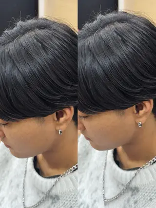 ミディアム メンズ 焼津メンズパーマ特化 大石雄生のヘアスタイル