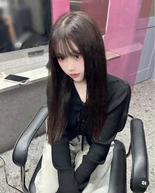 ロング カラー LANDS所属・nanaka 🤍韓国ワンホンヘアのヘアスタイル