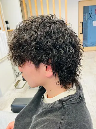 ミディアム パーマ メンズ メンズ特化/パーマ/ フェードWATARUのヘアスタイル