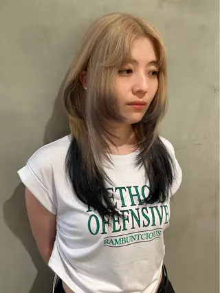 ロング カラー デザインカラー❤︎ イシイレイのヘアスタイル