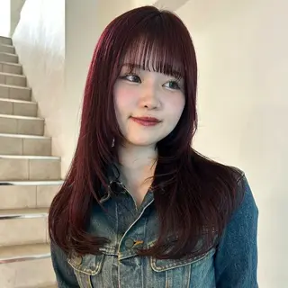 カラー 暖色カラー/ ネイル momo🍀☆*:°のヘアスタイル