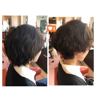 ショート パーマ やまぐち まりんのヘアスタイル