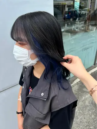 セミロング カラー 白髪ぼかし￤中央林間 ￤柳川拓哉のヘアスタイル