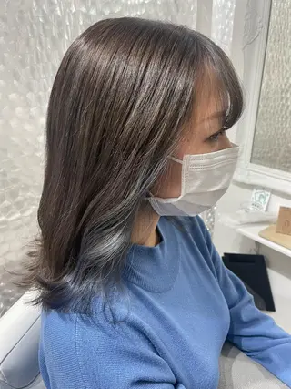 セミロング カラー ヘアアレンジ 酸性縮毛矯正 梅田茶屋町 Juriのヘアスタイル