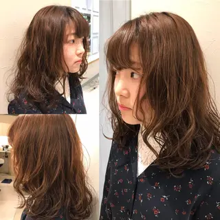 ミディアム パーマ Livnaリヴナ立川所属・レイヤー/ハイライト /立川/赤池宏隆のヘアスタイル