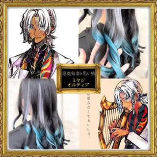 セミロング カラー 推しカラー💫 ブリーチ💫若菜覚のヘアスタイル