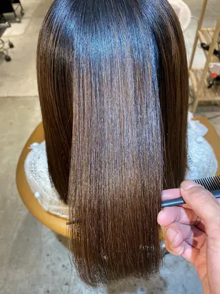 セミロング パーマ 艶髪/縮毛矯正 /髪質改善千田大地のヘアスタイル