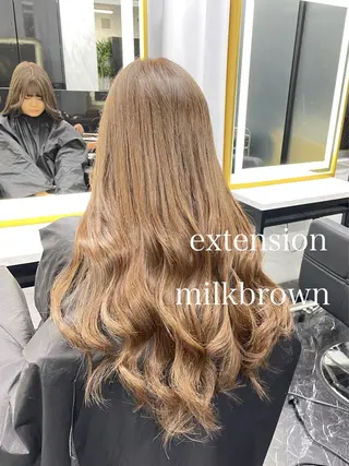 ロング カラー エクステ🩵ブリーチ 韓国ヘア🩵KAEのヘアスタイル