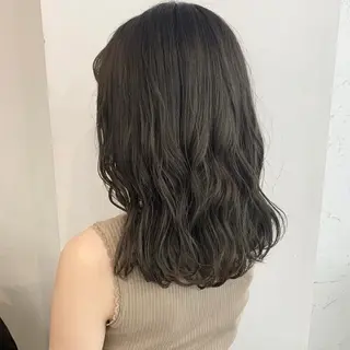 セミロング カラー パーマ レイヤー/グレージュ 赤み消し/コウスケのヘアスタイル