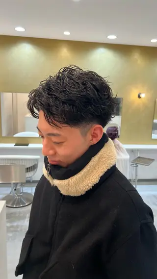 パーマ メンズ topa Takaoka所属・麻柄 純也のヘアスタイル