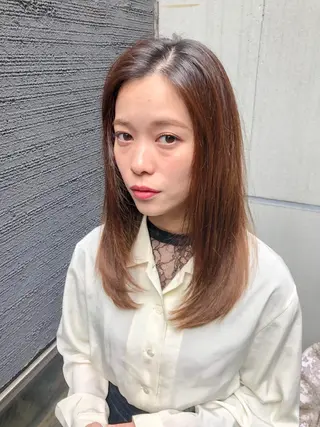 セミロング 髪質改善縮毛矯正 リピートNo.1米倉のヘアスタイル