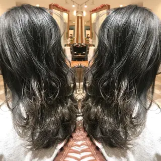 セミロング カラー シールエクステ⭐️ オオミタクヤのヘアスタイル