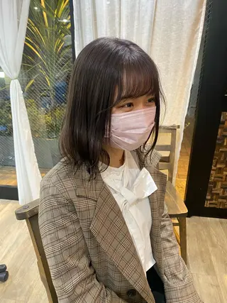 ミディアム カラー ヘアアレンジ あおい 🍒暖色カラーのヘアスタイル