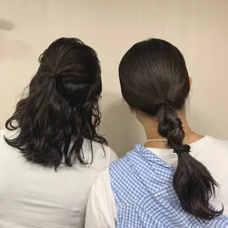セミロング ヘアアレンジ ウスイマイコ カット/ケアカラーのヘアスタイル