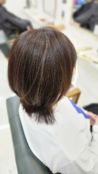 セミロング 林慶吾/ショートボブ /デザインカラーのヘアスタイル