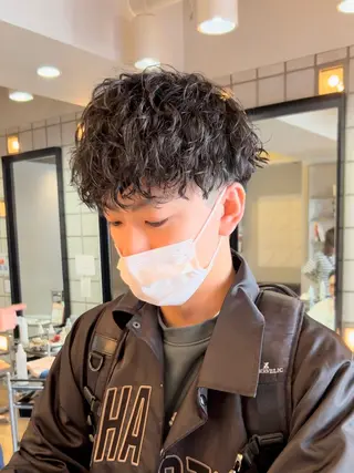 パーマ メンズ メンズパーマ/ ハイトーン/古川晴輝のヘアスタイル