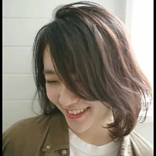 ミディアム カラー パーマ 小田川 竜也のヘアスタイル