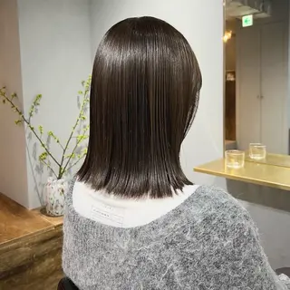 ミディアム カラー ALLY(アリー)所属・akane/ボブ /オリーブ/ブラウンのヘアスタイル