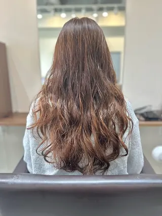 ロング カラー パーマ 縮毛矯正✨ 透明感カラー✨山下のヘアスタイル