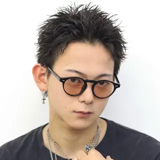 ショート カラー パーマ メンズ シースルーマッシュ/ メンズ/KYOHEIのヘアスタイル