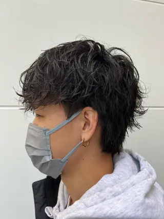 パーマ メンズ 糟谷 慈英のヘアスタイル