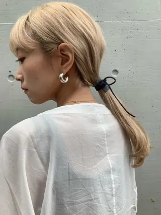 ロング カラー écouter所属・ショート/ウルフ ハイトーン/カイセイのヘアスタイル