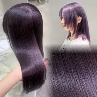 ミディアム カラー ria RIHO ダメージレス艶カラーのヘアスタイル