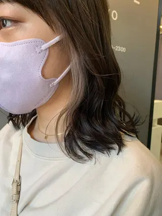 ミディアム 髪質改善ストレート/ ブリーチ／渋谷　福田のヘアスタイル