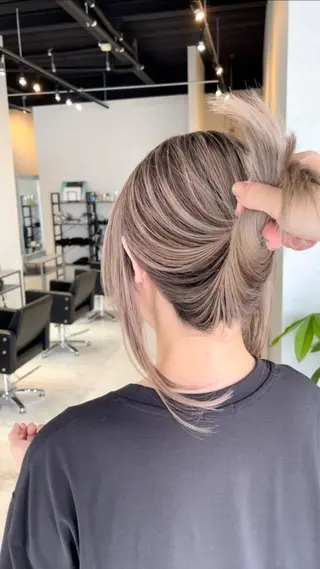 ミディアム カラー ヘアアレンジ アンドウ ユウ/ レイヤーカット/韓国のヘアスタイル